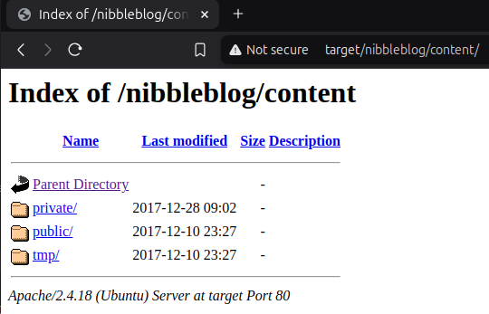 The sub-directories of /content