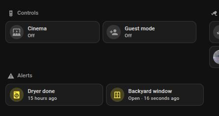 Alert on my dashboard which automatically disappears when the door gets closed